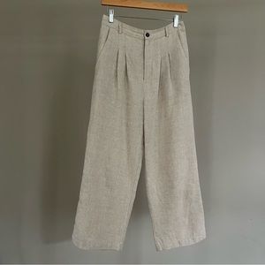Reformation wide legged crop linen pant size 4
